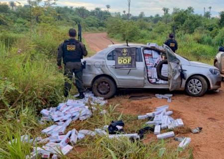 Veículo capota com carga de cigarros avaliada em R$ 137 mil em Maracaju